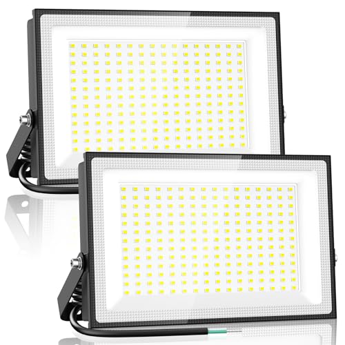 Onforu 200W LED Flood Lights Outdoor, 18000LM Bright Security Light, IP66 Waterproof Outdoor LED Lights, 6500K Daylight White Floodlight for Garage, Yard, Garden, Stadium, Playground, Arena(2 Pack) - Image 1