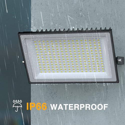 Onforu 200W LED Flood Lights Outdoor, 18000LM Bright Security Light, IP66 Waterproof Outdoor LED Lights, 6500K Daylight White Floodlight for Garage, Yard, Garden, Stadium, Playground, Arena(2 Pack) - Image 5