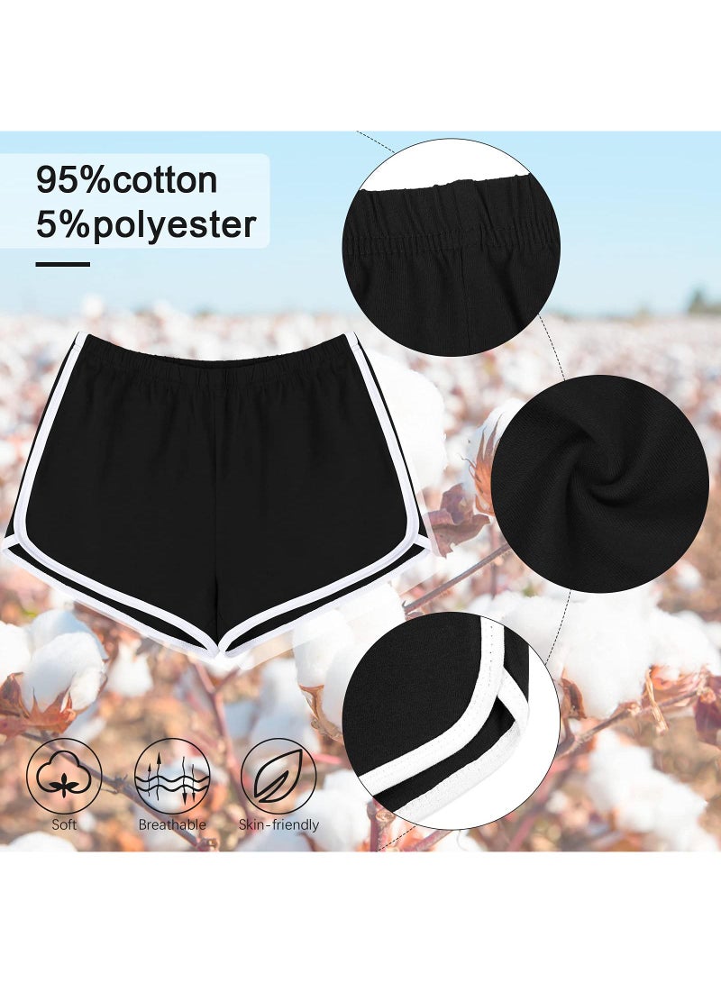 Sweet seven Women's Cotton Gym Yoga Shorts - 2 Pack Summer Running Active Dance Elastic Shorts - Image 4