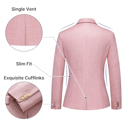 TronStore بدلة نسائية من TRONSTORE مجموعة من قطعتين بدلة بنطلون للنساء بلوزة بنقشة مخططة باللون الوردي L - Image 5