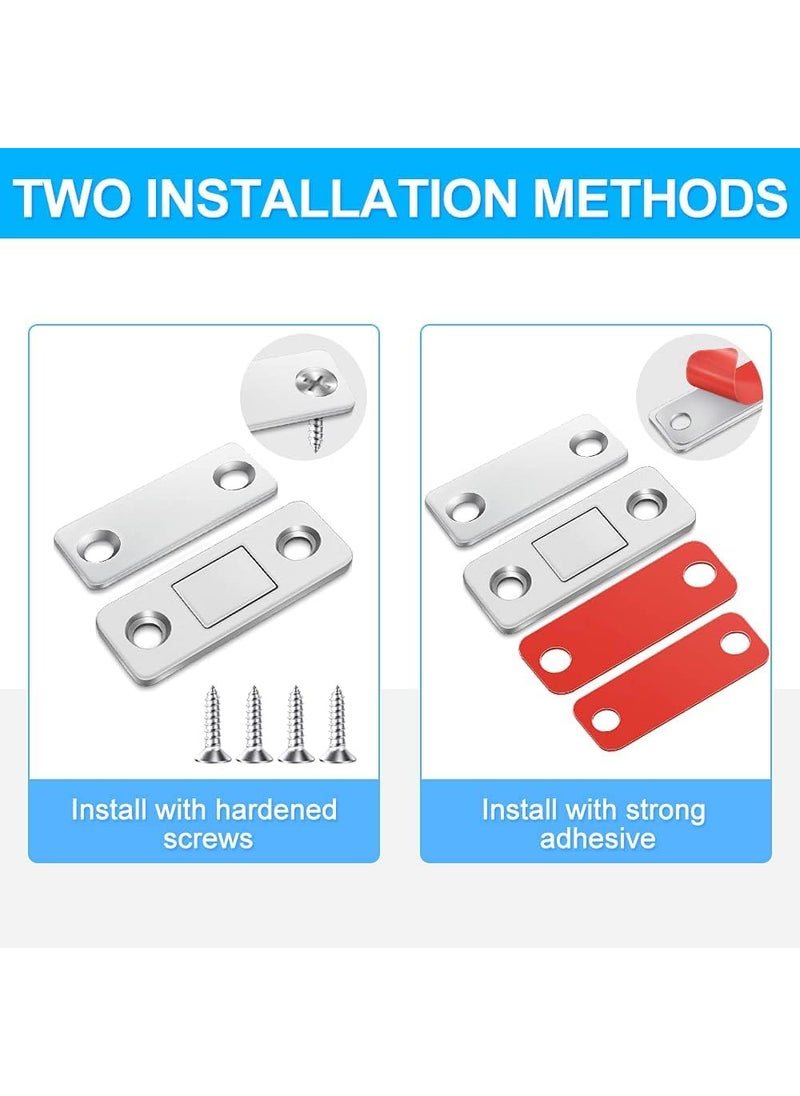 DRUCILA DRUCILA Magnetic Door Catch Ultra Thin Cabinet Magnets Stainless Steel Cabinet Door Magnetic Catch Adhesive Cabinet Door Magnets for Kitchen Closet Drawer Magnetic Cabinet Latch 2  - Image 2