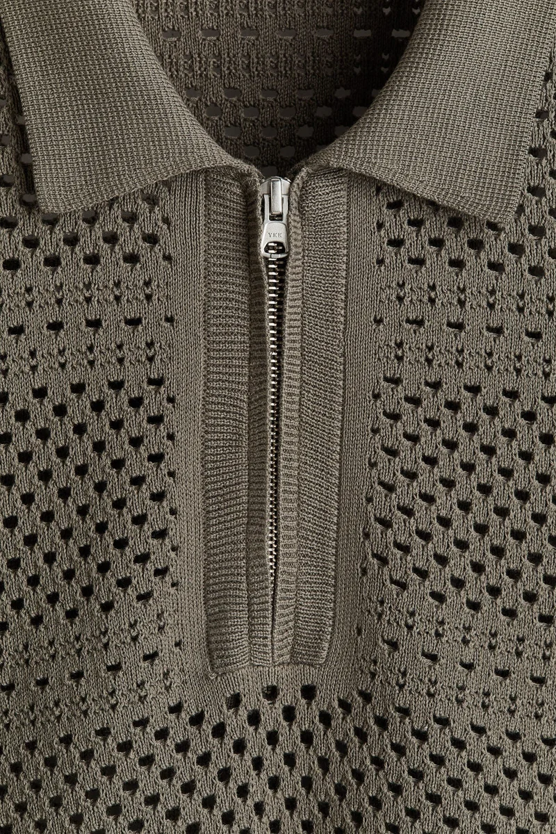 H&M Relaxed Fit Hole-knit polo shirt
