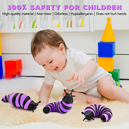 Cevioce Fidget Slug Toy, Sensory Slug Fidget Toy for Kids & Adults, 1 PC Cute Autism Sensory Toys for Autistic Children｜Great Birthday Gift for Girls Boys - Christmas Stocking Stuffers for Toddler - Image 5