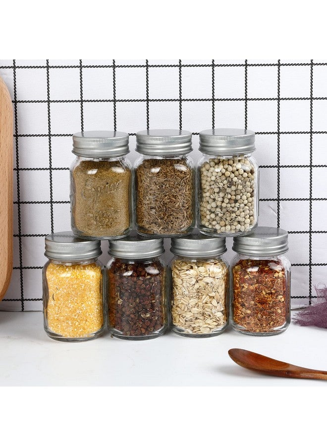 Mcupper 30 Pack 4oz Glass Mason Spice Jars Bottles, Empty Round Containers with Silver Airtight Metal Caps and Pour/Sift Shaker Lid - Image 5