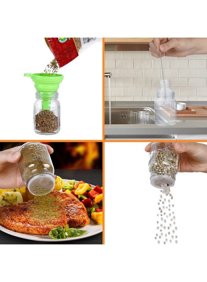 Mcupper 30 Pack 4oz Glass Mason Spice Jars Bottles, Empty Round Containers with Silver Airtight Metal Caps and Pour/Sift Shaker Lid - Image 3