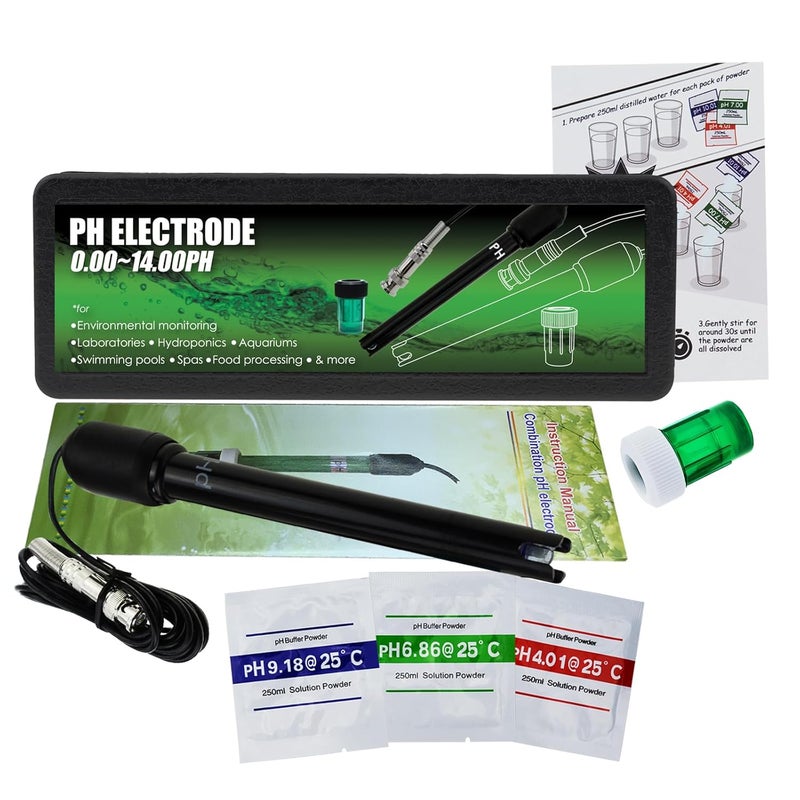 DANOPLUS Long Body pH Electrode with BNC Socket Probe 300cm Cable 0-14pH for pH Meter, pH Controller pH Device Economical Sensor - Image 3