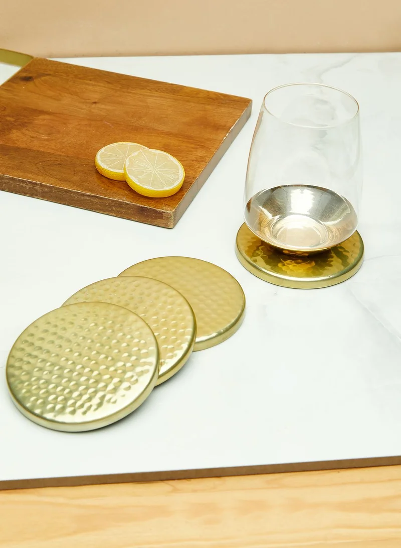 Just Slate Set Of 4 Gold Coasters
