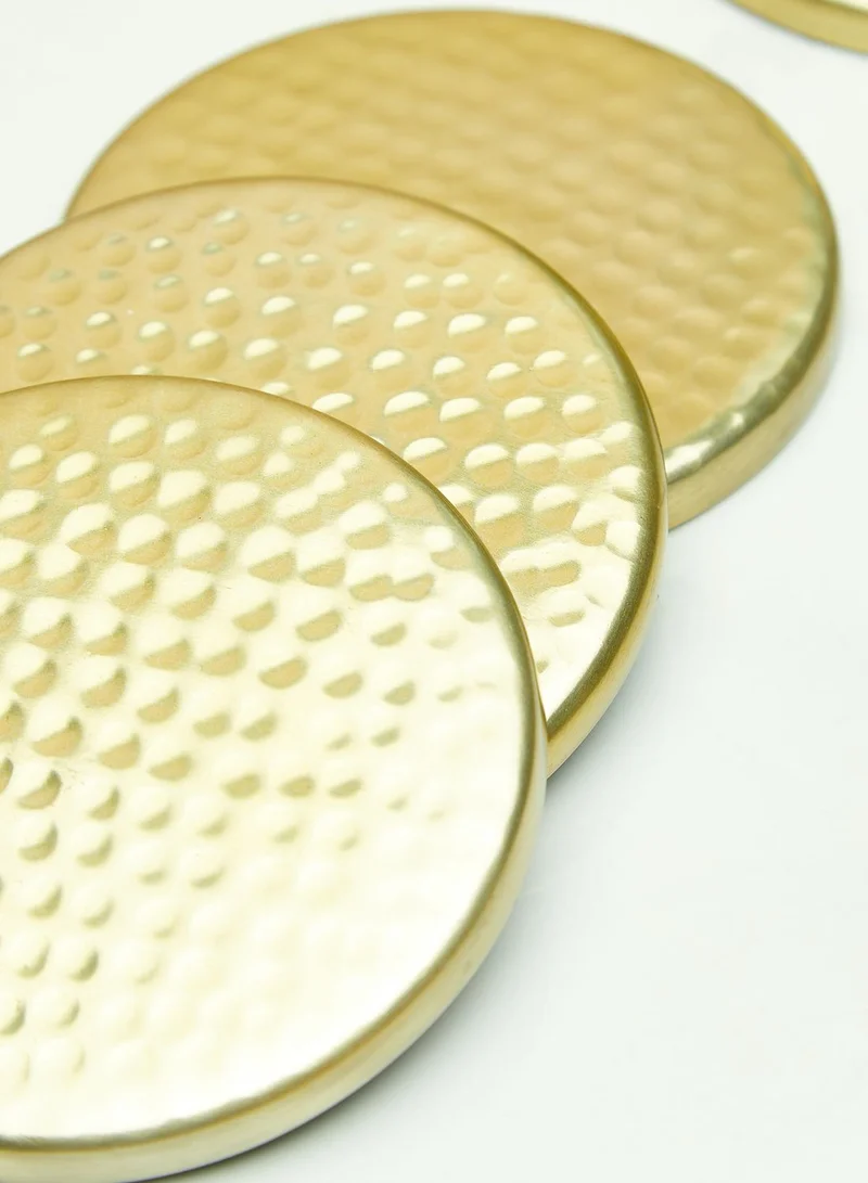 Just Slate Set Of 4 Gold Coasters