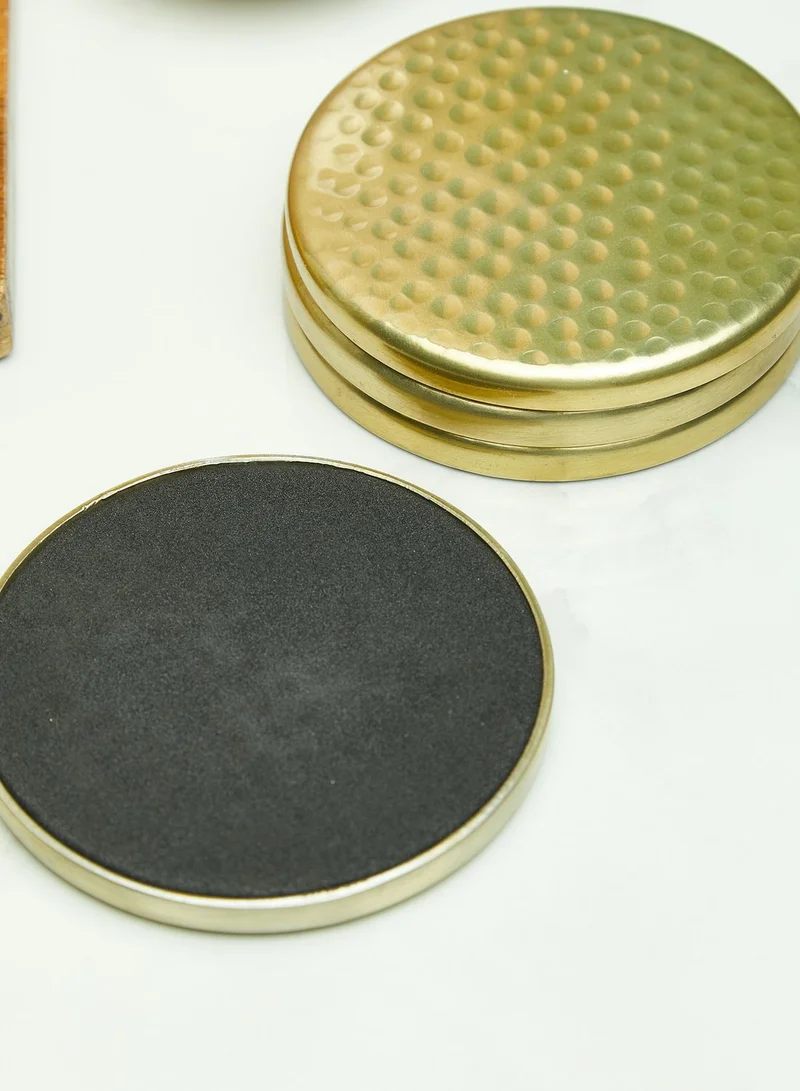 Just Slate Set Of 4 Gold Coasters
