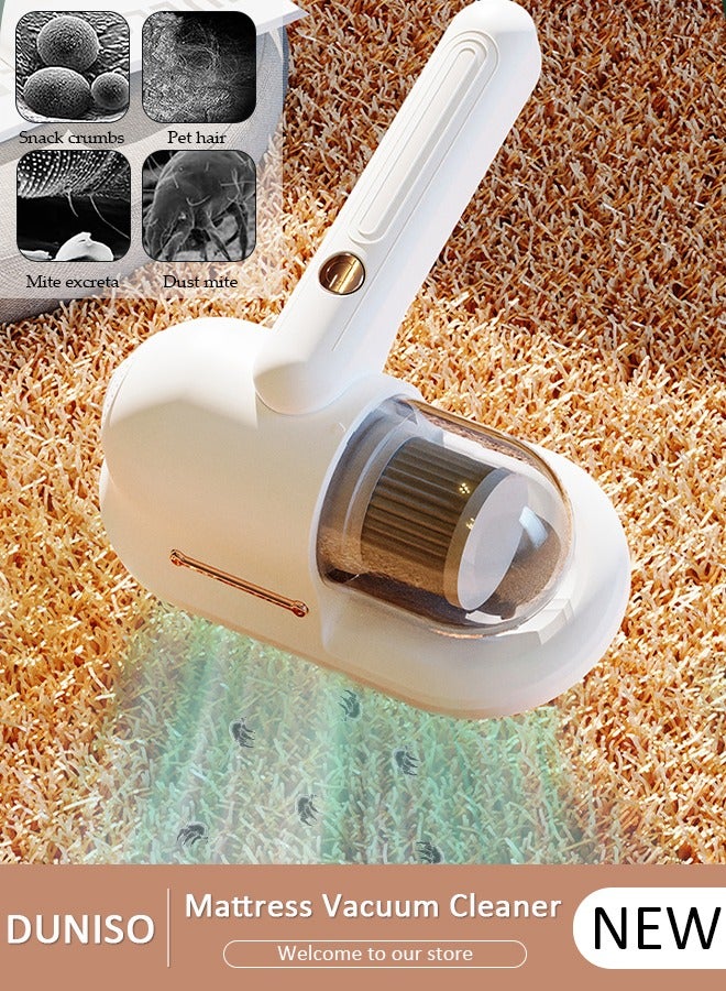 DUNISO مكنسة كهربائية للمراتب، محمولة بالأشعة فوق البنفسجية، أداة إزالة العث، أداة إزالة العث اللاسلكية، آلة تنظيف للوسائد، ملاءات المراتب، الأرائك، الألعاب القطيفة والأسطح القماشية الأخرى - Image 1