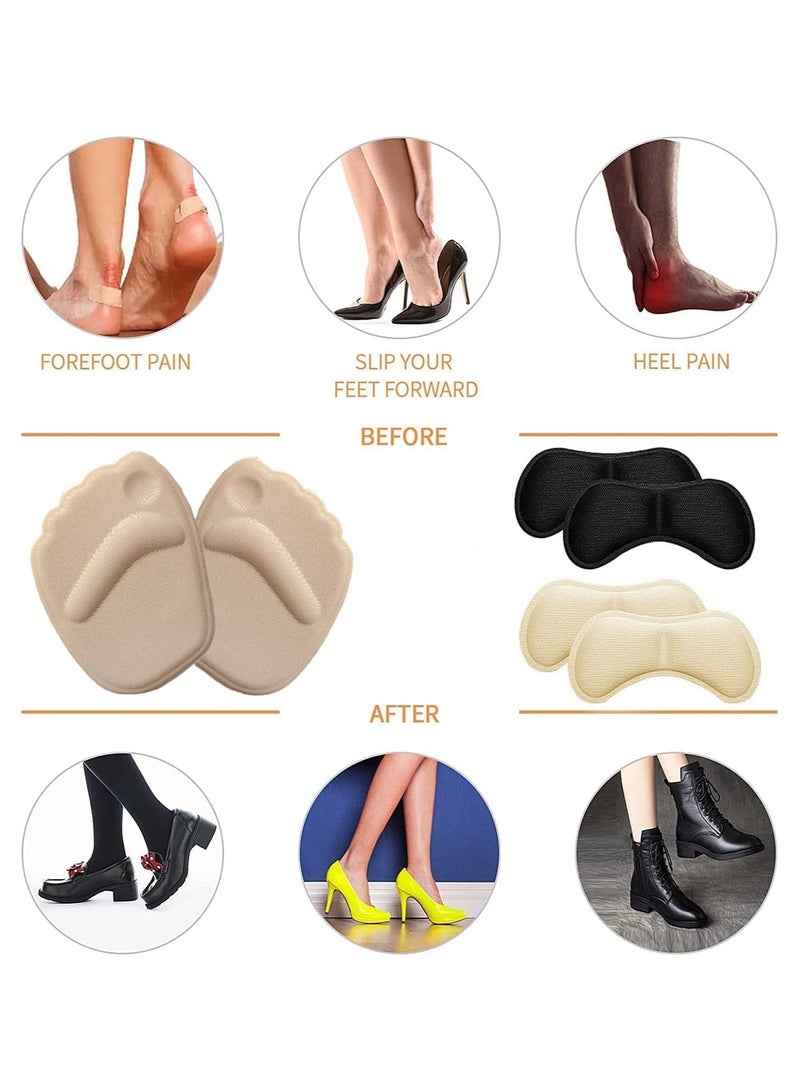 KHAJUL 7 Pairs Heel Grips Liner Cushions Inserts for Loose Shoes, Heel Pads Snugs for Shoe Too Big Men Women, Filler Improved Shoe Fit and Comfort, Prevent Heel Slip and Blister (Apricot/Black) - Image 5