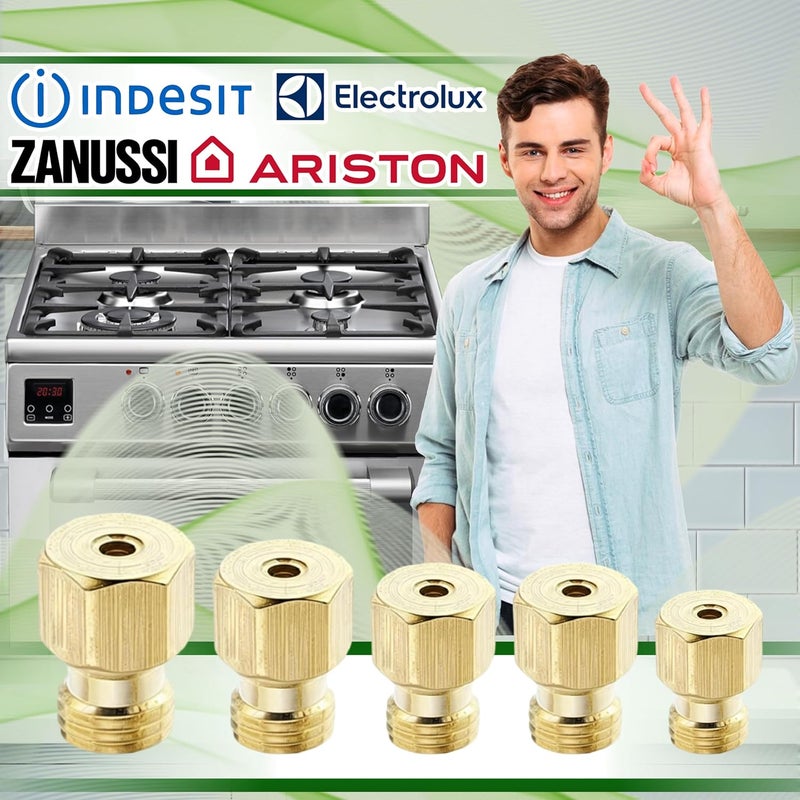 ONIX TECH Set of 5 Nozzles for Gas Stoves 6MB LPG Compatible with Ariston, Indesit, Zanussi and Electrolux - Image 2