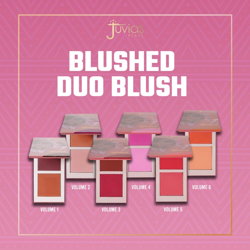 Juvia's Place Blushed Duo Blush - Two Tone Pigmented Buildable Pressed Mineral Powder - Rosy Natural Cheeks Matte Fresh Finish for All Skin Color -Volume1 - Image 1