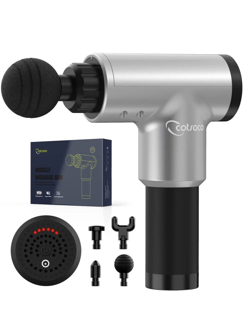 Gulf Trend Massage Gun Deep Tissue Percussion Back Muscle Massager for Athletes, 6 Speed Super Quiet Handheld Body Relaxation Electric Massage Gun with 4 Massage Heads - Image 1