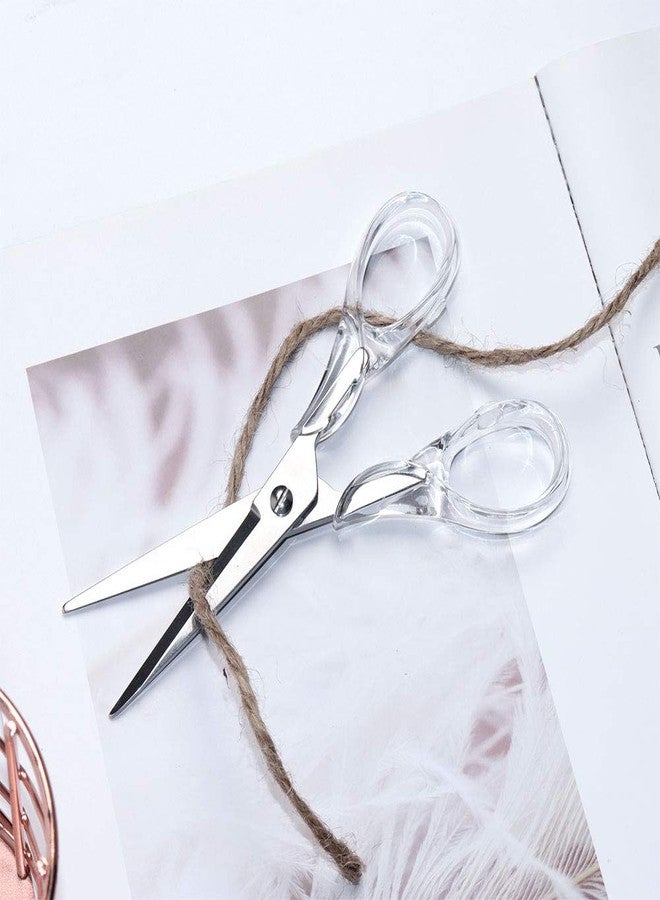 MultiBey Classic Clear Silver Type2 Scissors, 6.5" Heavy Duty Multipurpose, Stainless Steel & Acrylic, Ambidextrous - Image 5