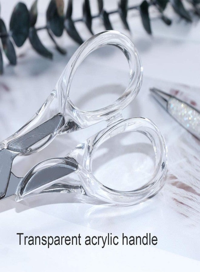 MultiBey Classic Clear Silver Type2 Scissors, 6.5" Heavy Duty Multipurpose, Stainless Steel & Acrylic, Ambidextrous - Image 4