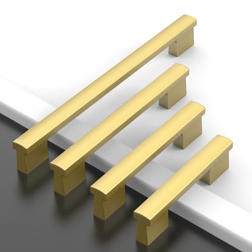 Amerdeco 10 Pack Brushed Gold Cabinet Pulls 4 Inch(102MM) Hole Centers Kitchen Cabinet Handles Hardware - Image 2