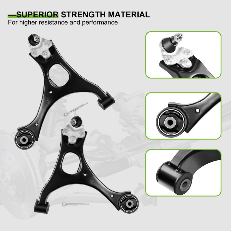 SCITOO 8pcs Front Suspension Kit Lower Control Arm And Ball Joint Sway Bar Links Outer Inner Tie Rod End Links Fit for Honda Civic 2006 2007 2008 2009 2010 2011 Coupe Sedan 1.8L - Image 3