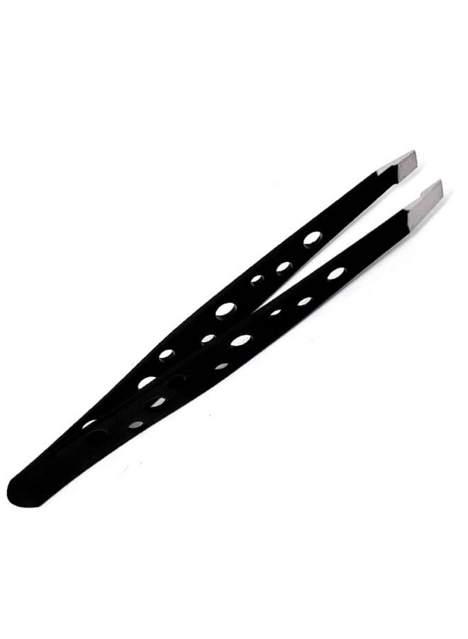 KIRA Professional Tweezer For Eyebrow Shaping, Ingrown Hair Removal, Eyebrow Grooming, First Aid, And Nose Hair Removal (Tweezer With Hole) (Black) - Image 1