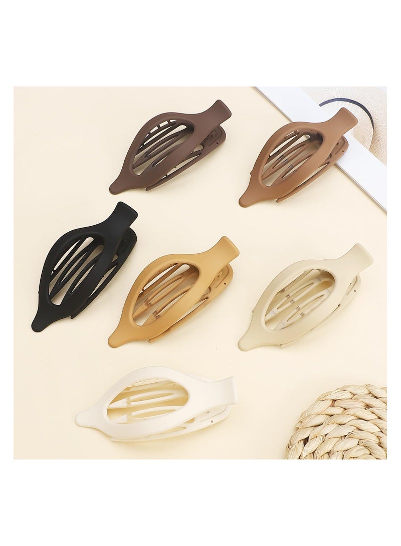 KHAJUL 6 PCS Matte Hair Clips for Women and Girls Flat Hair Clip, Lay down Claw Clips for Thin/Medium Fine Hair - Nonslip Jaw Clips (White/Black/ Beige/Yellow/Brown/Coffee) - Image 5