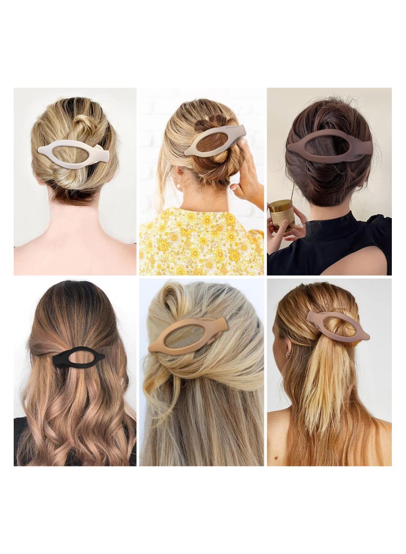 KHAJUL 6 PCS Matte Hair Clips for Women and Girls Flat Hair Clip, Lay down Claw Clips for Thin/Medium Fine Hair - Nonslip Jaw Clips (White/Black/ Beige/Yellow/Brown/Coffee) - Image 4