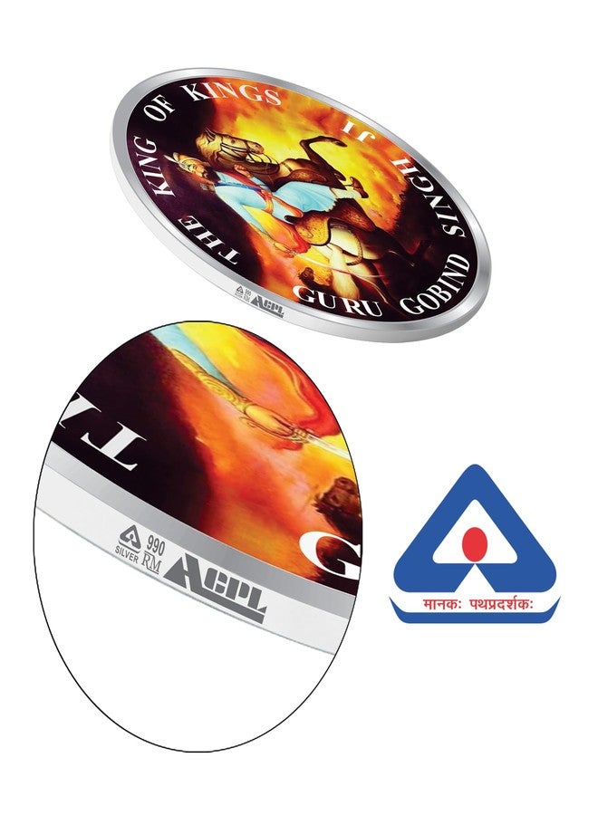 ACPL Precious Moments BIS Hallmarked 10 gram 999 Pure Silver Coin Guru Gobind Singh Colorful Design - Image 5