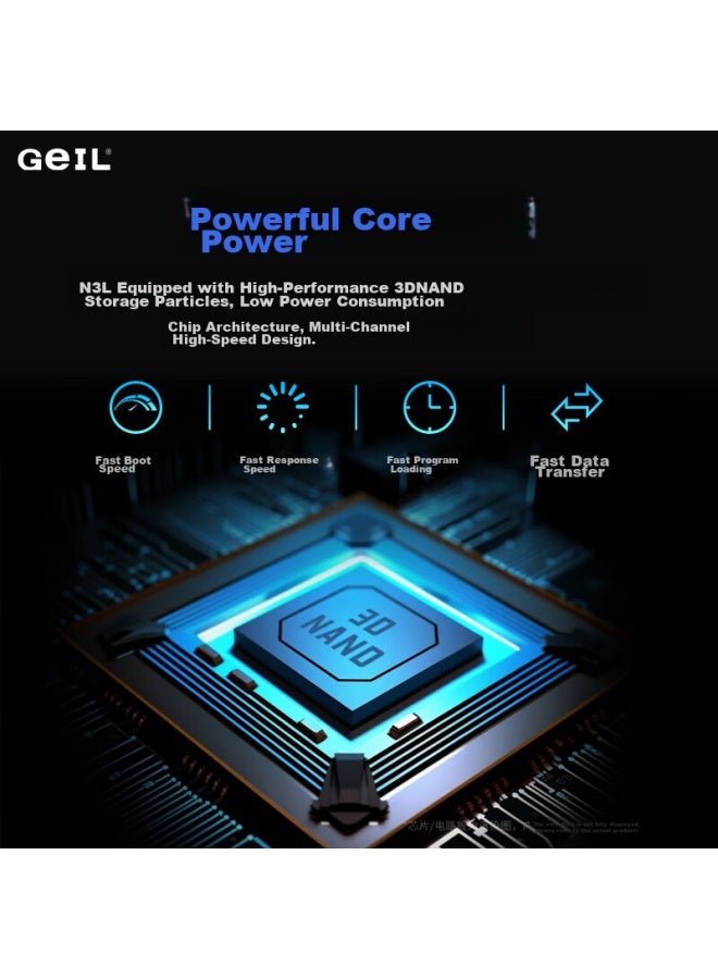 Geil 256gb Ssd Solid State Drive, M.2 Sata Protocol, 2280 Ngff, For Desktop And Laptop, High-speed 500mb/s, N3l Series - Image 2