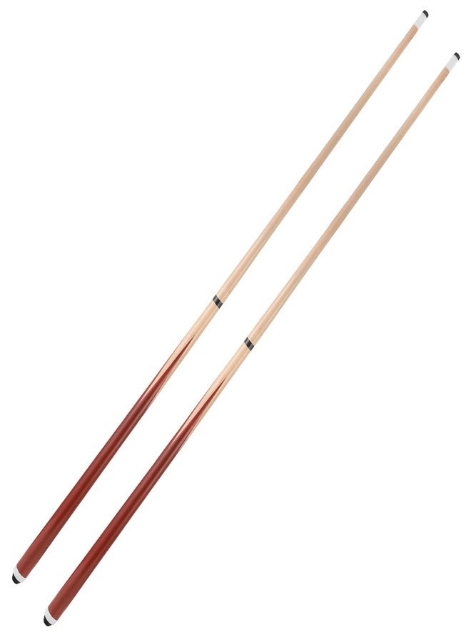 HMQQ 58" 2-Pieces Pool Cue Stick with Coffee Color and 13mm Leather Tip Weight 20OZ (Coffee Color 58" Set of 2 20OZ) - Image 1