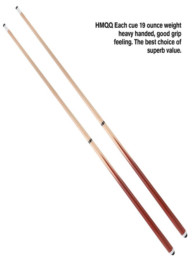 HMQQ 58" 2-Pieces Pool Cue Stick with Coffee Color and 13mm Leather Tip Weight 20OZ (Coffee Color 58" Set of 2 20OZ) - Image 2