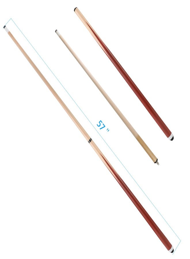 HMQQ 58" 2-Pieces Pool Cue Stick with Coffee Color and 13mm Leather Tip Weight 20OZ (Coffee Color 58" Set of 2 20OZ) - Image 3