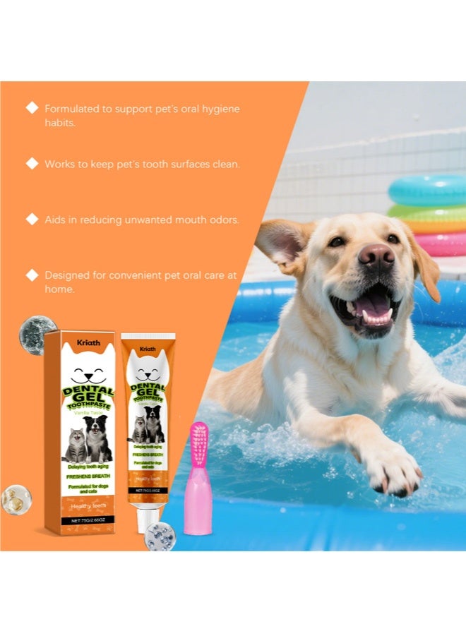Vanilla-Flavored Pet Care Set, Toothpaste & Toothbrush Included, Gentle Ingredients, For Pet Teeth Cleaning & Oral Health - Image 2