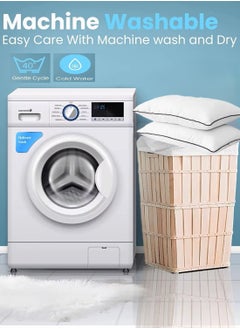 ماكسكون طقم من 2 وسادة سرير ريش راحة فاخرة مع ريش أوز وقماش قطن 100%، (أبيض، مقاس 50×70 سم)  - Image 5