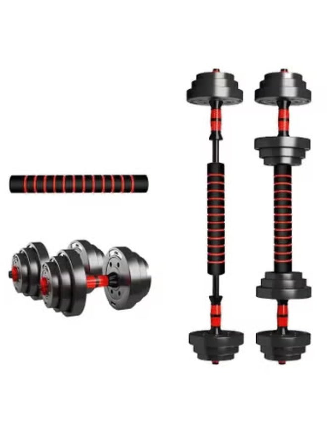 GTSOL Adjustable Dumbbell Set (Up to 10 kg) – Compact Home Gym Weights with Non-Slip Handles & Barbell Bars – Strength Training Equipment for Men & Women - Image 2