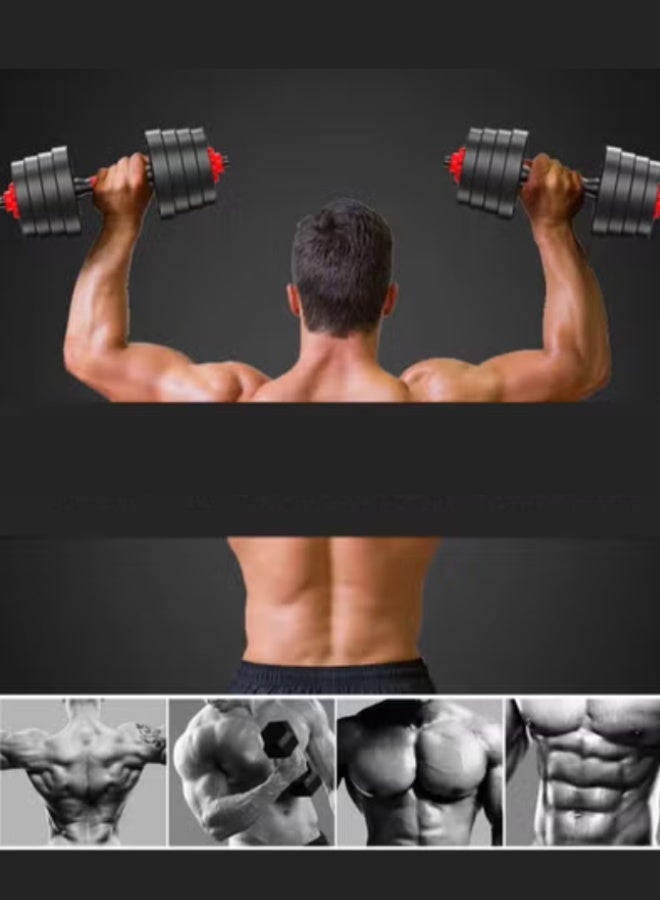 GTSOL Adjustable Dumbbell Set (Up to 10 kg) – Compact Home Gym Weights with Non-Slip Handles & Barbell Bars – Strength Training Equipment for Men & Women - Image 5