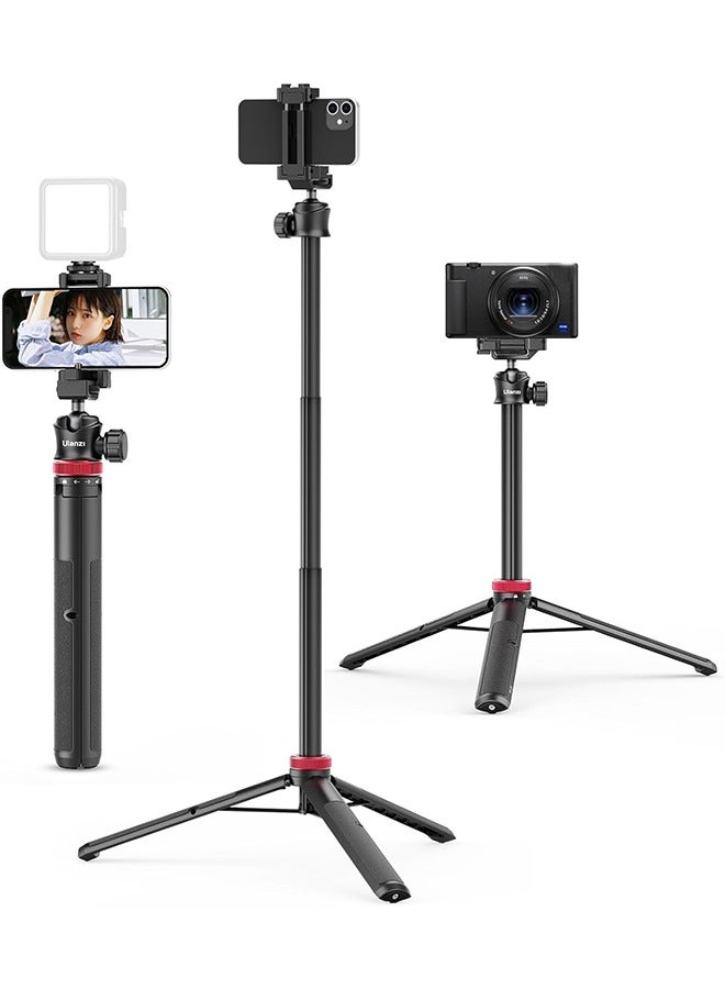 ULANZI MT-44 Extendable Phone Tripod, 59 Selfie Stick Vlog Stand with 2 in 1 Phone Clip, 360° Ball Head Camera-Tripod for iPhone Sony Canon Action Camera, Lightweight for Travel - Image 1