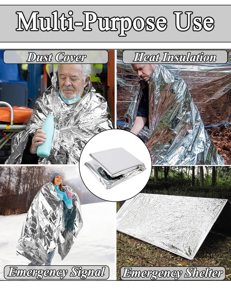 TYAGY Emergency Thermal Blanket, 140 x 210 cm, Mylar Film, Survival Gear for Outdoor Camping, Trekking (Pack of 4 Pcs) - Image 5