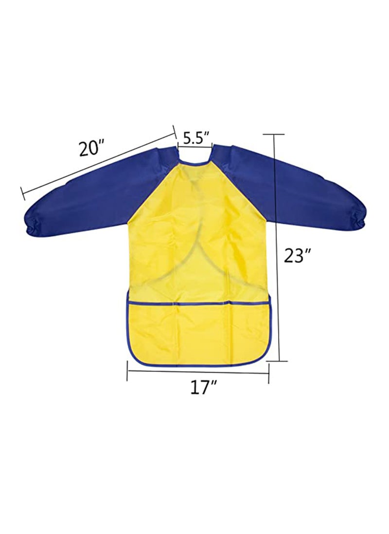 SYOSI - Kids Painting Aprons Children's Fabric Art Smock for Cooking, Baking, and Crafts, Kids Art Smocks, Kids Aprons for Painting Long Sleeve and 3 Pockets for Age 3 8, M - Image 1