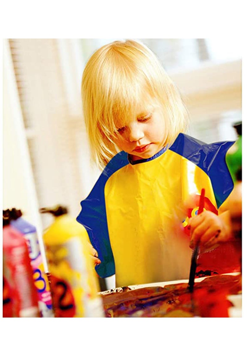 SYOSI - Kids Painting Aprons Children's Fabric Art Smock for Cooking, Baking, and Crafts, Kids Art Smocks, Kids Aprons for Painting Long Sleeve and 3 Pockets for Age 3 8, M - Image 1