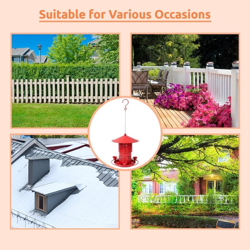 Outdoor Metal Bird Feeder with Rotatable Design, Weather-Proof and Adjustable Height, Includes Drain Holes for Garden Or Yard - Image 5