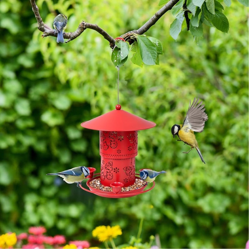 Outdoor Metal Bird Feeder with Rotatable Design, Weather-Proof and Adjustable Height, Includes Drain Holes for Garden Or Yard - Image 1