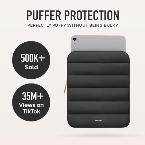 Vandel - The Original Puffy iPad Sleeve 9-11 Inch Tablet Sleeve, Black i Pad Case for Women and Men, Cute iPad Air Pouch, 9 10 Inch, 11 Inch Bag - Image 2
