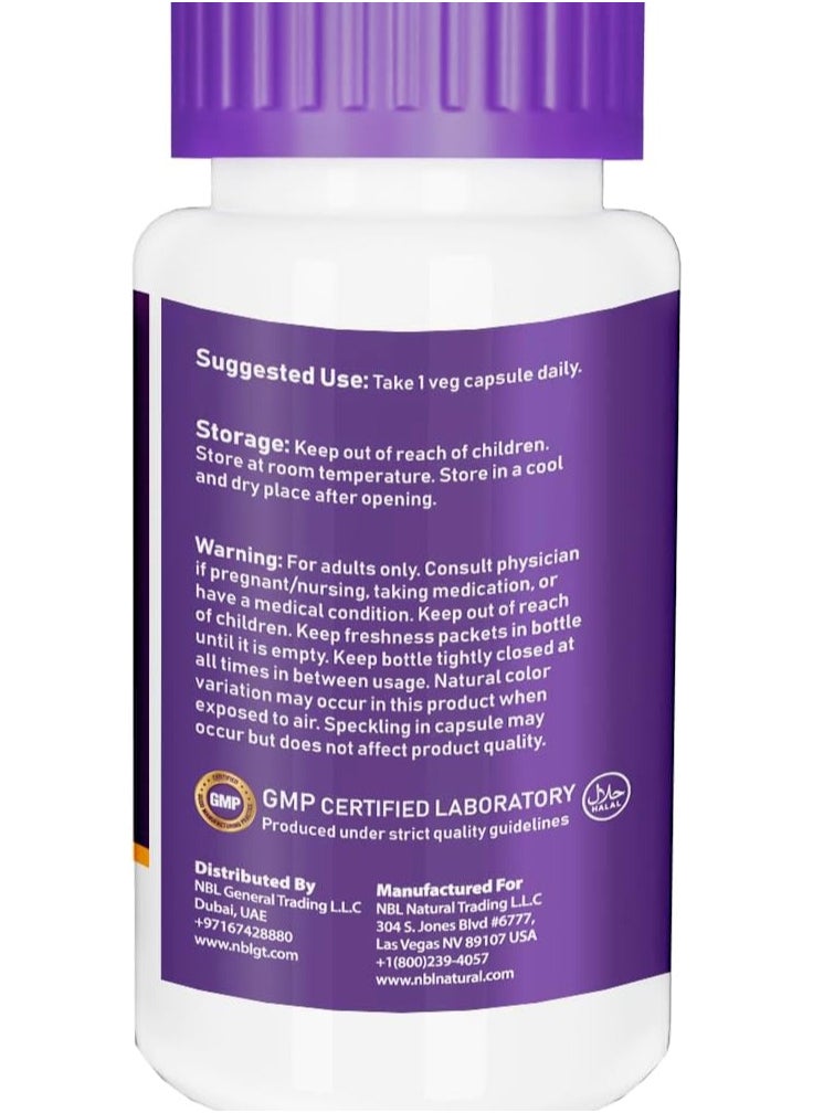 NBL Natural NBL Natural NAC (N-Acetyl Cysteine) 600 mg with Selenium & Molybdenum, 100 Veg Capsules  - Image 3