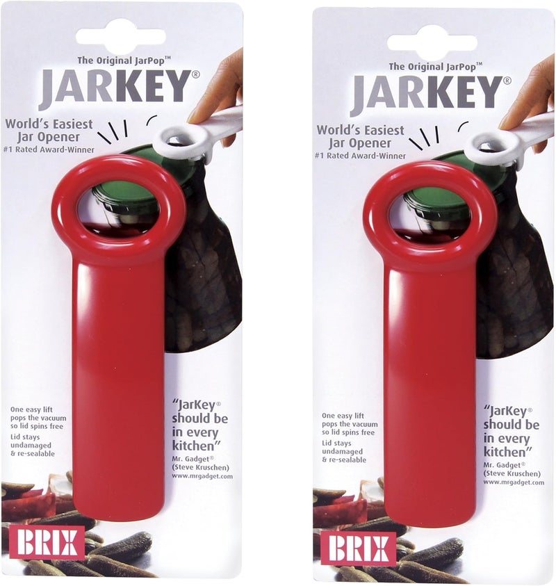 Brix JarKey Original Easy Jar Key Opener, 2-Pack, Red - Image 1