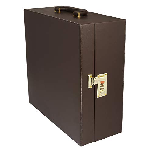 Anything & Everything Portable Bar Set | Portable Leatherette Bar Set | Wine Case | Whisky Case | Portable Bar Accessories Set (Holds 01 Bottle & 04 Whisky Glasses) (Brown & Beige) - Image 4