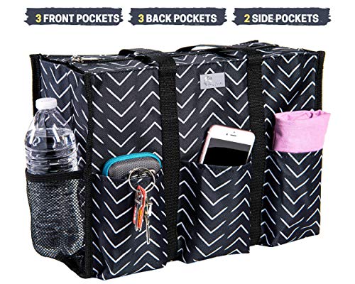 Pursetti Utility Tote -Perfect as Nurse, Teacher, Work Bags for Women & Craft Tote (Hatch Mark_Large) - Image 3