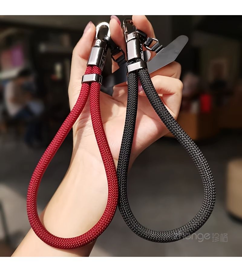 Orange Zg Black Rotating Buckle Woven Wrist Strap Adjustable Short Anti Loss Phone Lanyard Sturdy Braided Cord Universal Drop Proof for Men Women Outdoor Travel - Image 4