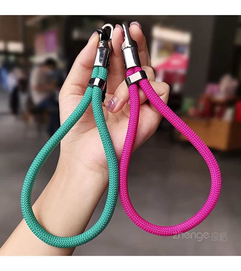 Orange Zg Black Rotating Buckle Woven Wrist Strap Adjustable Short Anti Loss Phone Lanyard Sturdy Braided Cord Universal Drop Proof for Men Women Outdoor Travel - Image 3