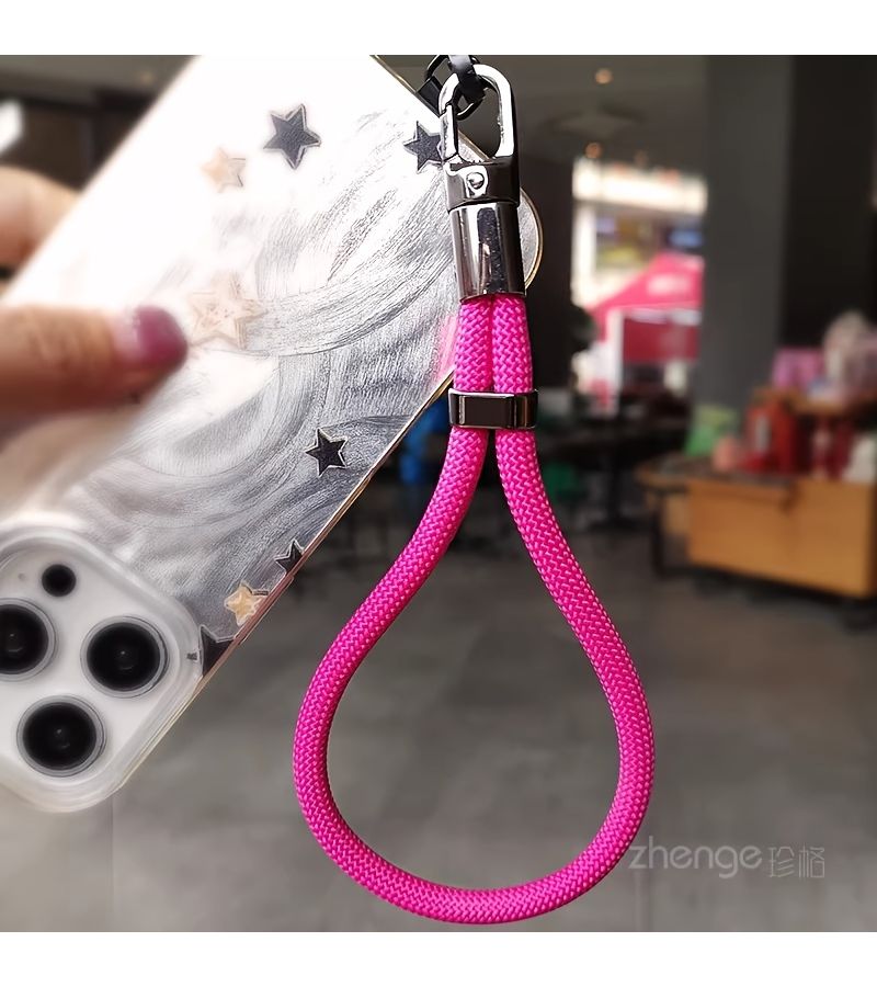 Orange Zg Black Rotating Buckle Woven Wrist Strap Adjustable Short Anti Loss Phone Lanyard Sturdy Braided Cord Universal Drop Proof for Men Women Outdoor Travel - Image 5
