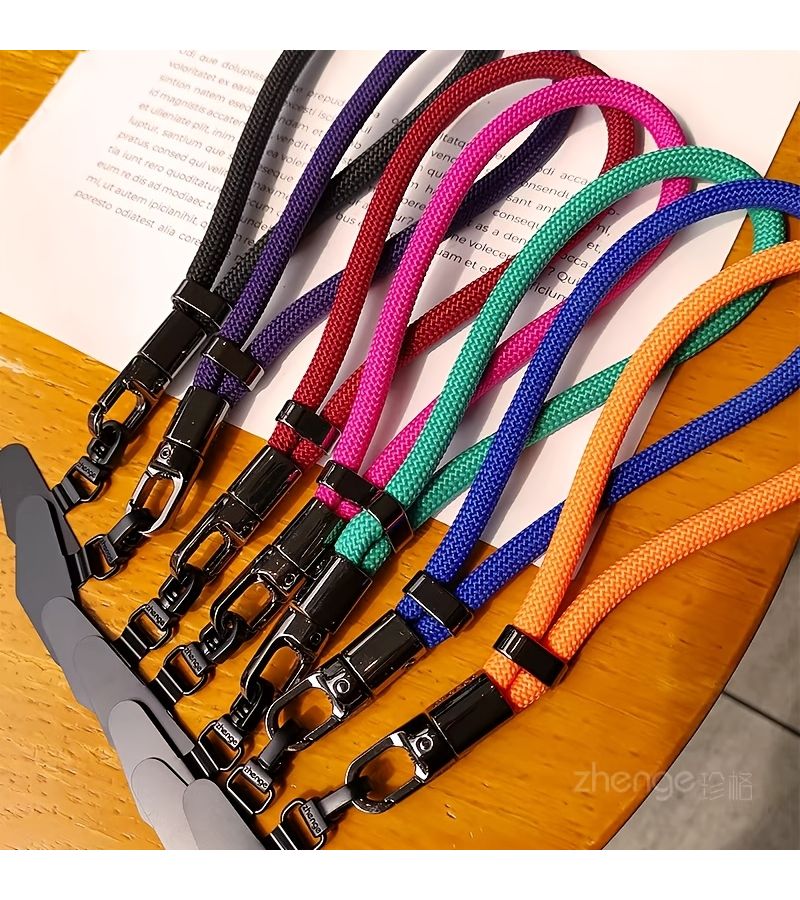 Orange Zg Black Rotating Buckle Woven Wrist Strap Adjustable Short Anti Loss Phone Lanyard Sturdy Braided Cord Universal Drop Proof for Men Women Outdoor Travel - Image 1