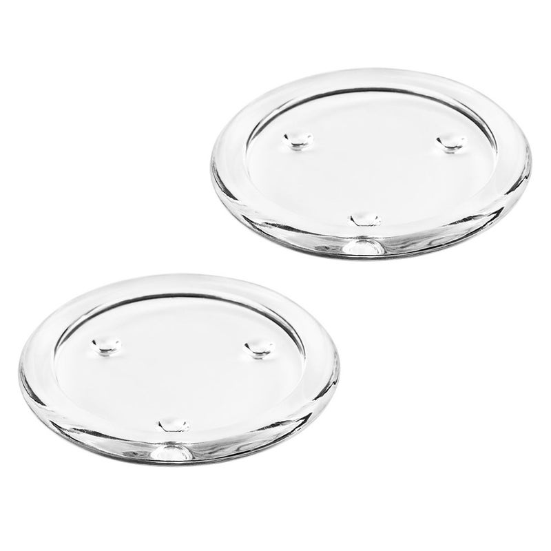 2Pcs Home Round Candle Trays Glass Simple Candle Holders Table Decorations - Image 1